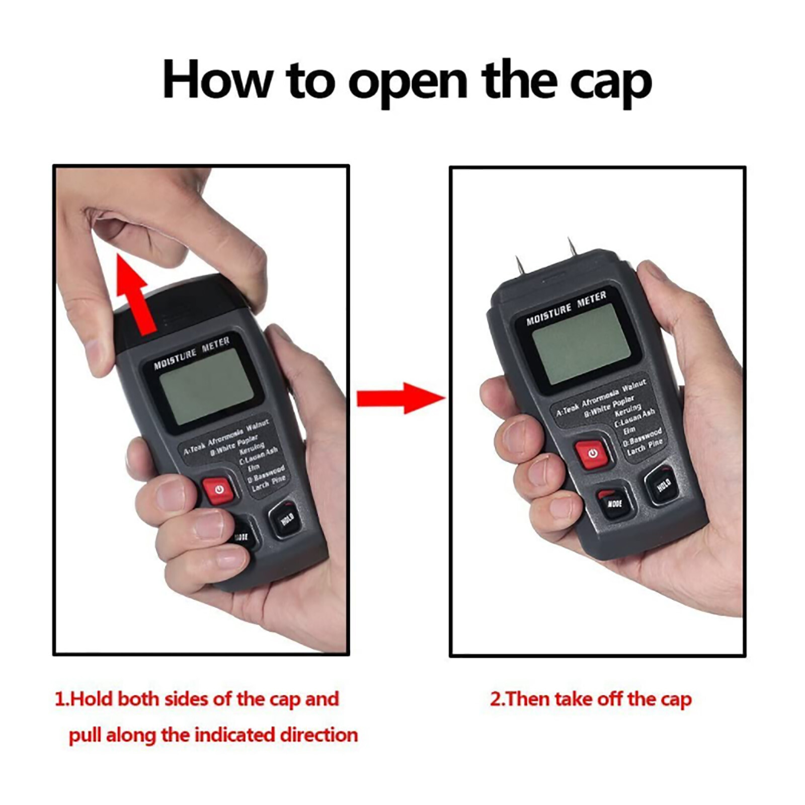 Digital LCD Wood Moisture Meter Detector Tester Wood Firewood Paper Cardboard