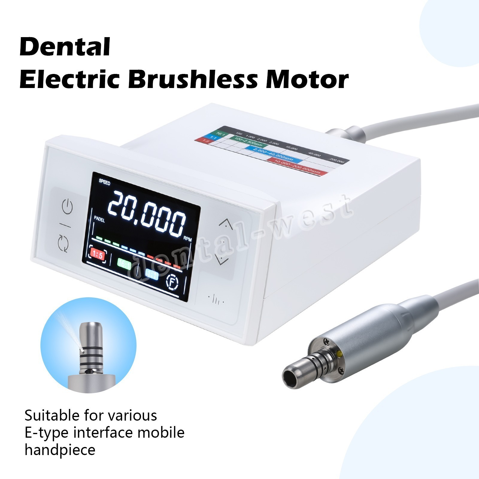 CICADA Dental LED Brushless Electric Mirco Motor LED Screen Touch Button