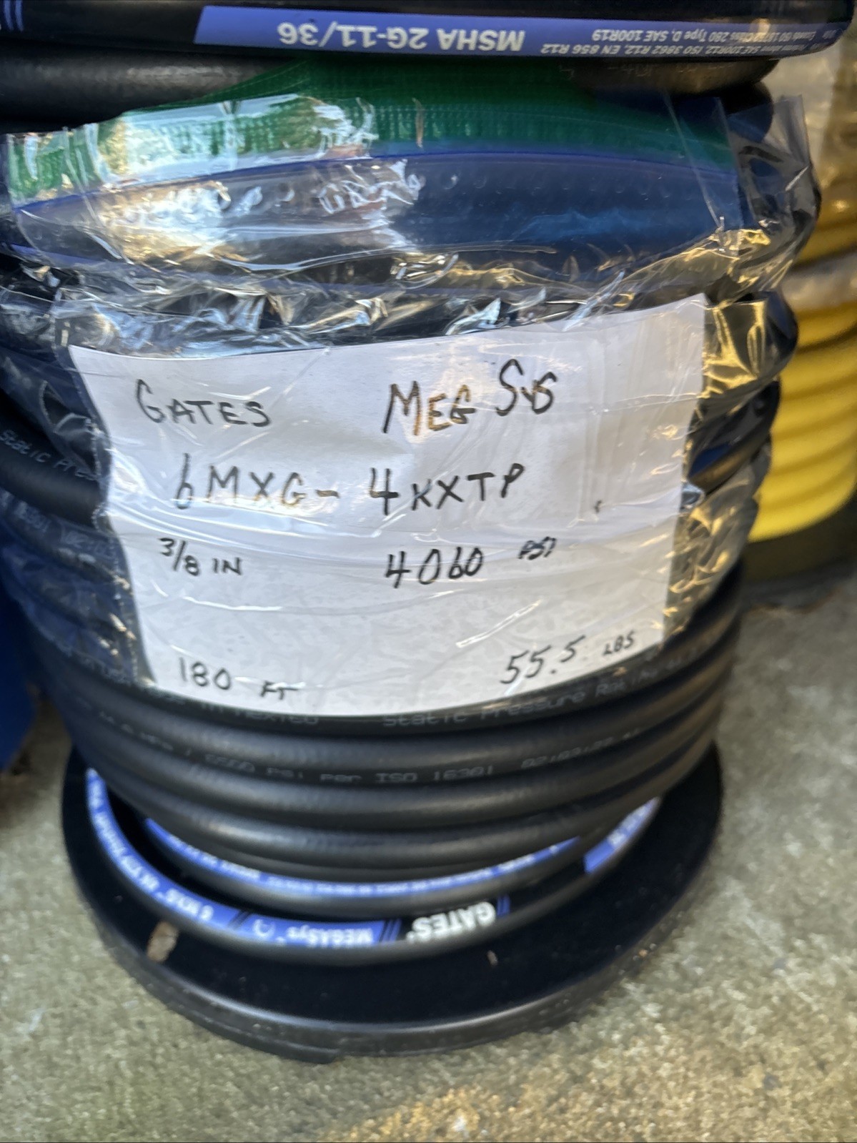 Gates 6MXG-4KXTP Hydraulic Hose 3/8in 4060psi. ( 180 feet )