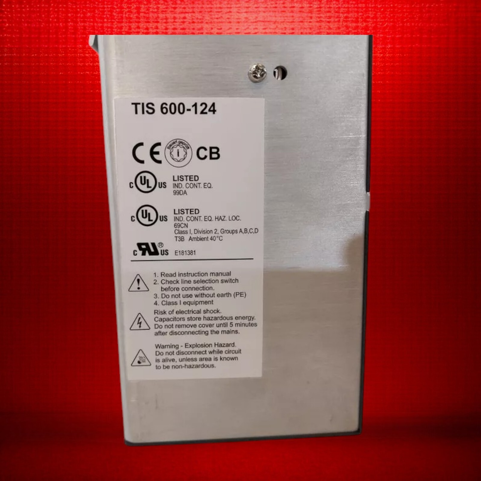 TRACO POWER TIS-600-124 RED Industrial Power Supply 600W