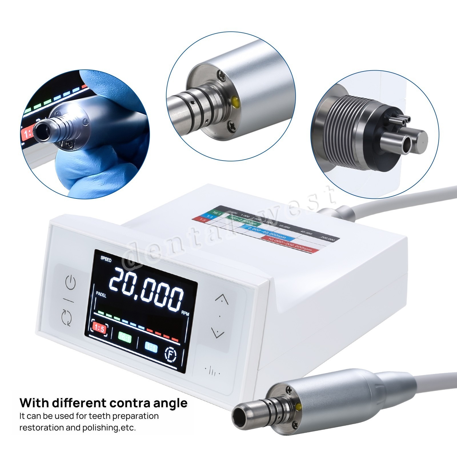 CICADA Dental LED Brushless Electric Mirco Motor LED Screen Touch Button