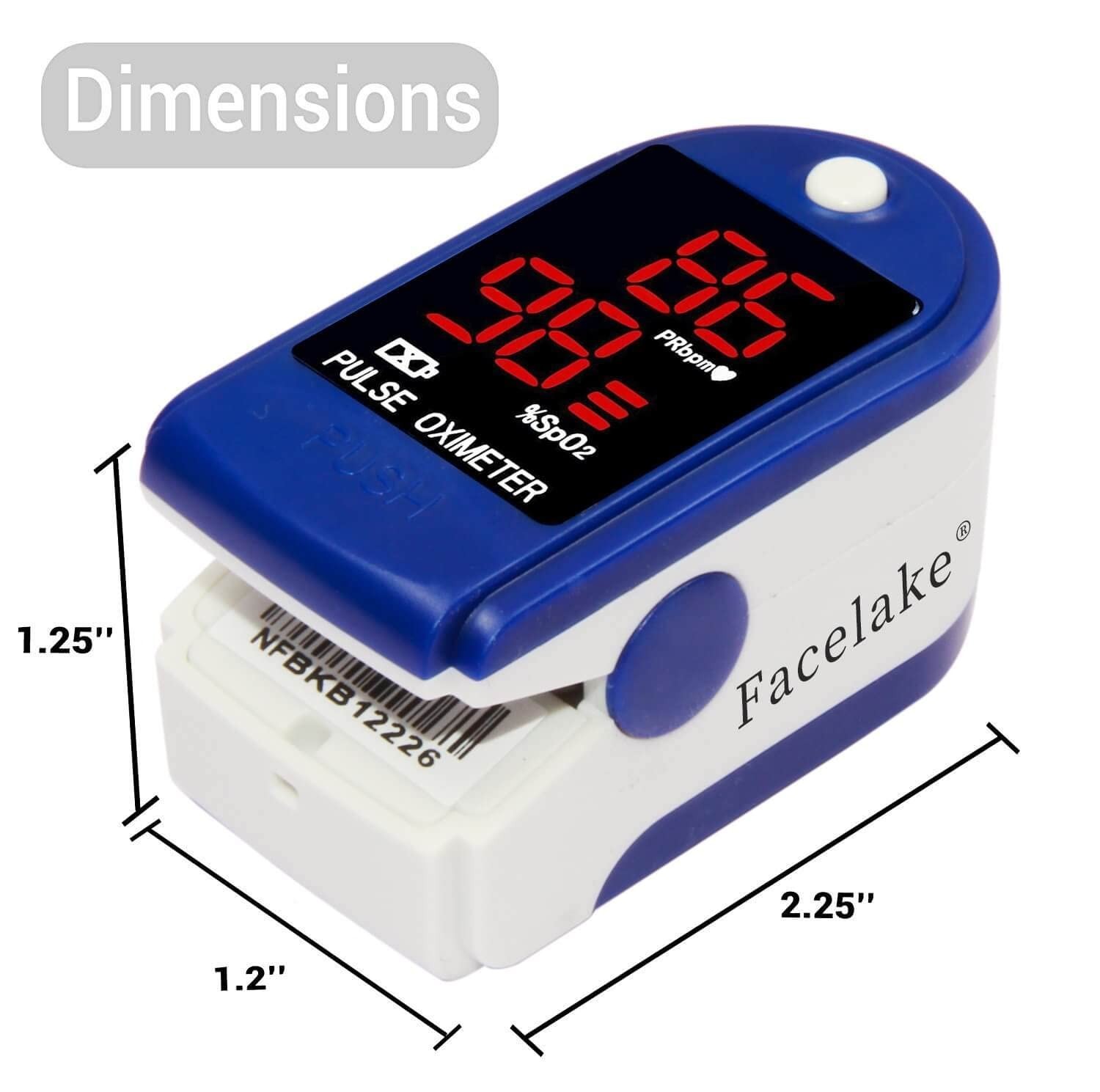 Fingertip Pulse Oximeter with Carrying Case, Batteries, Lanyard & Warranty – Blu