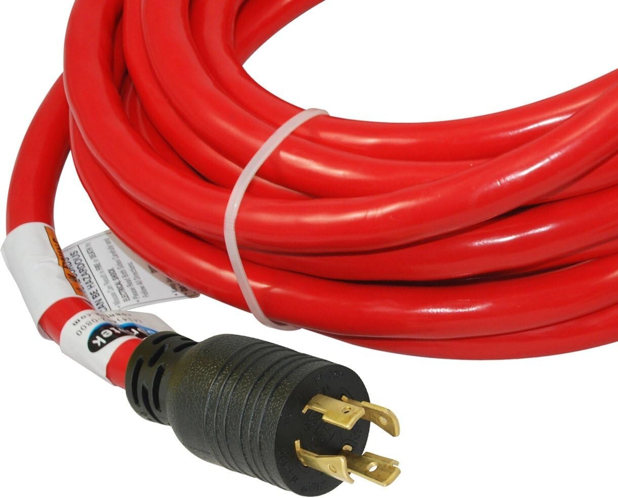 Conntek 20501 Generator Power Cord 25-Foot 20 Amp 125/250 Volt 4 Prong Male Plug