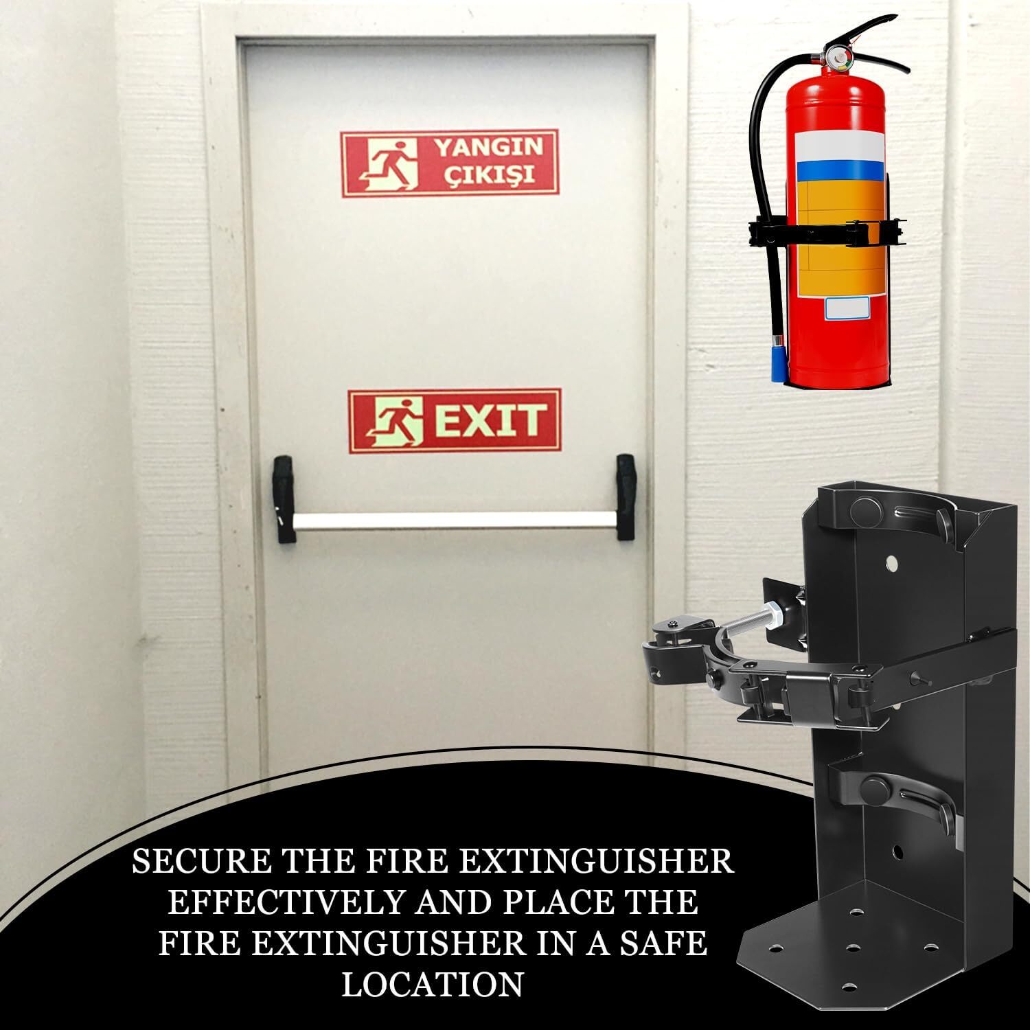 809 Heavy Duty Fire Extinguisher Vehicle Bracket Mount Fit for 10lb Dry/5lb Co2
