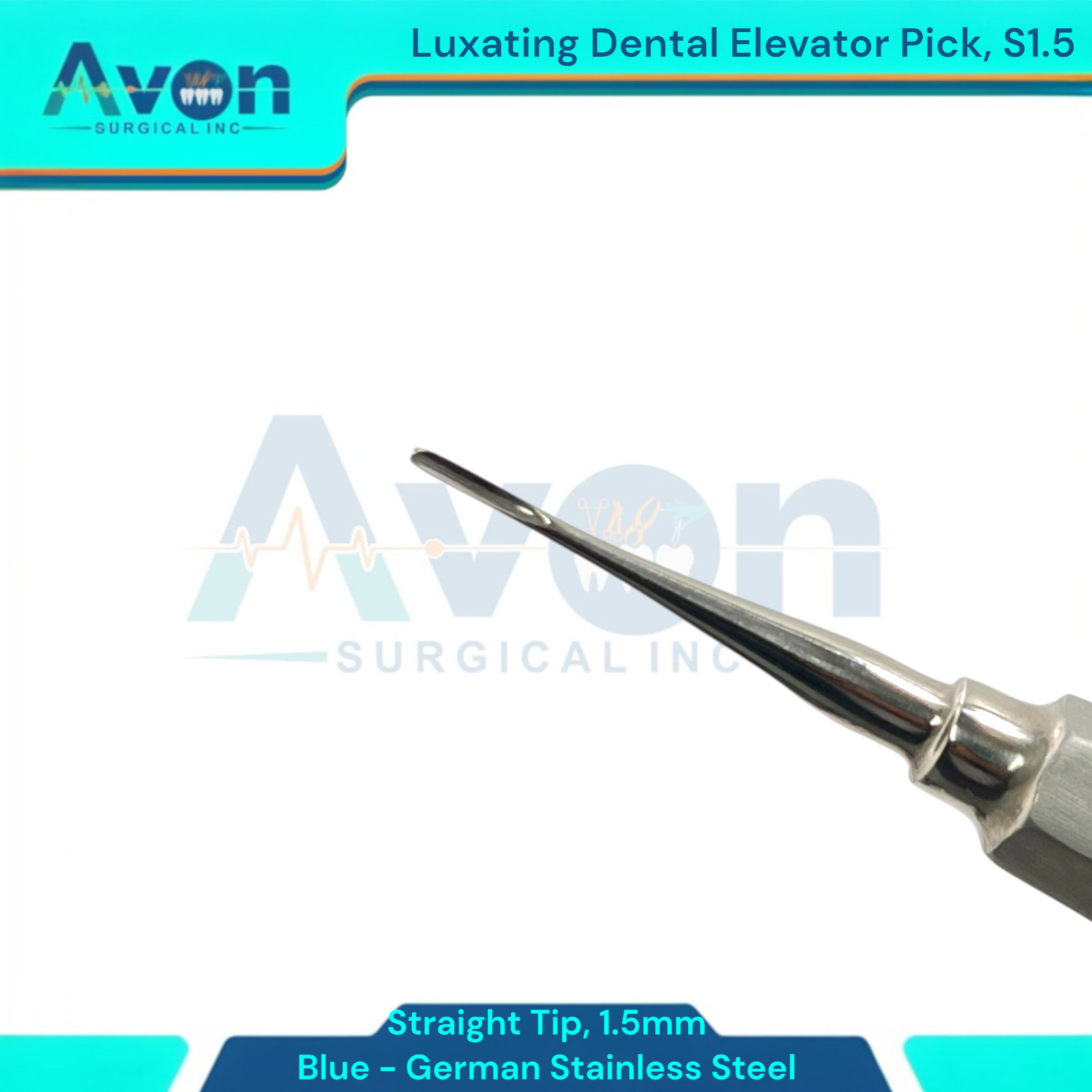 Dental Tooth Extraction Luxating Elevators, 1.5mm to 5mm, STR, German Steel(5PK)