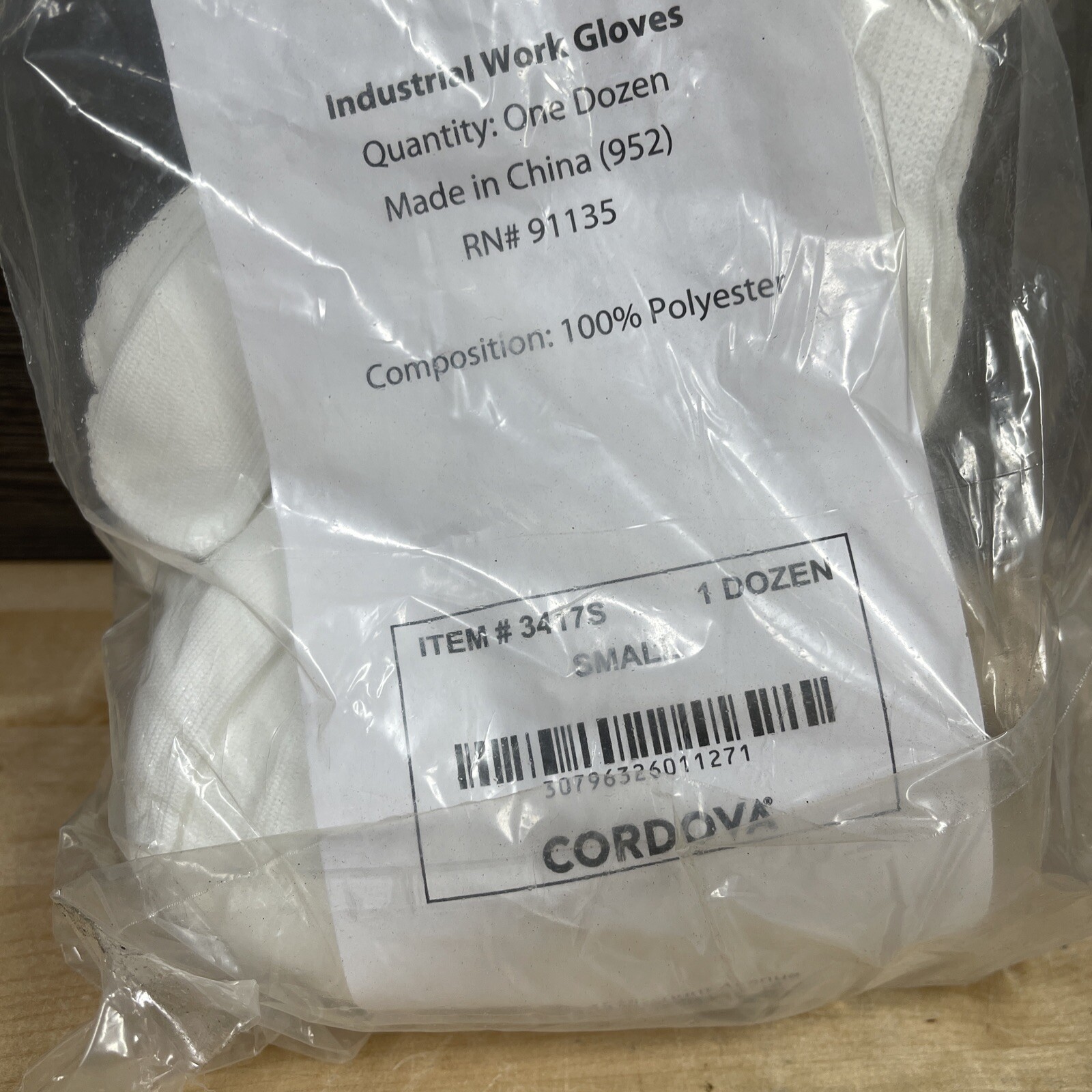 1 Dozen Cordova Industrial Work Gloves Size Small 100% Polyester 3417s New