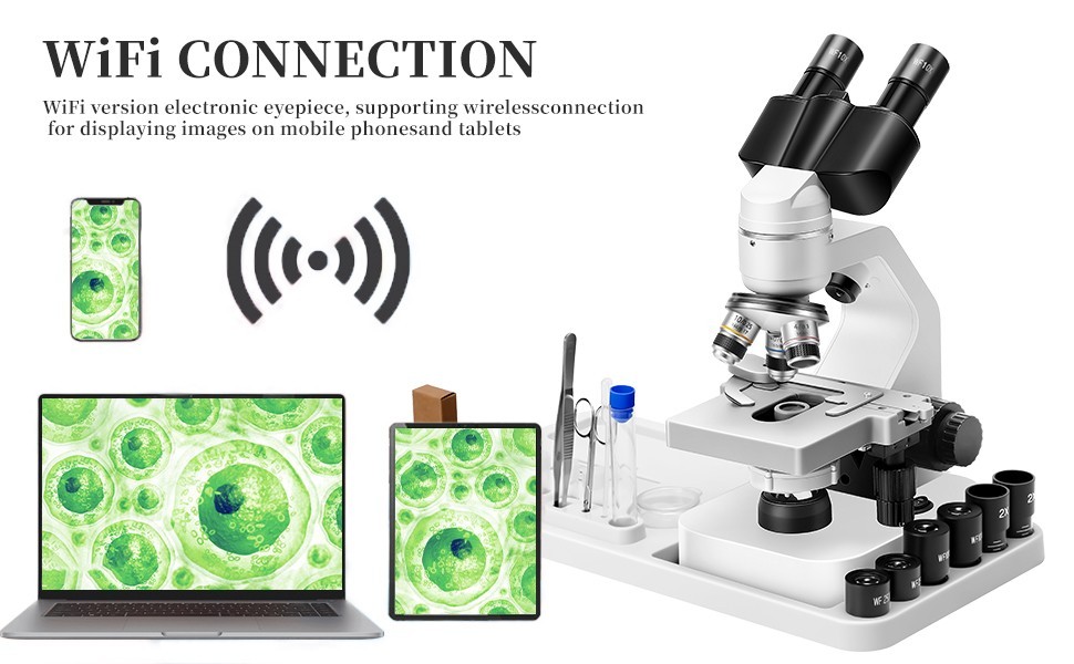Factory price: 2000x LED school student binocular biological microscope with wir