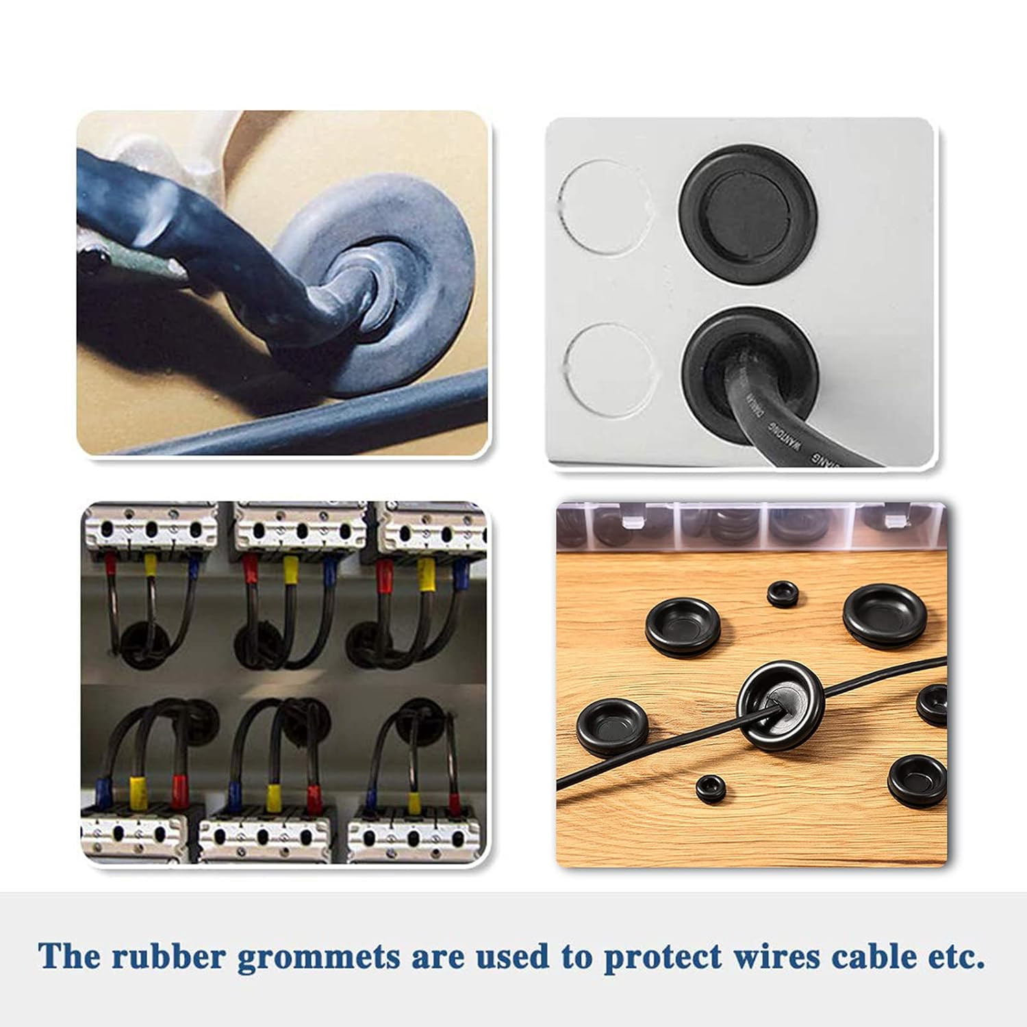 200 PCS 7 Sizes Rubber Grommet Assortment Firewall Solid Closed Hole Plug
