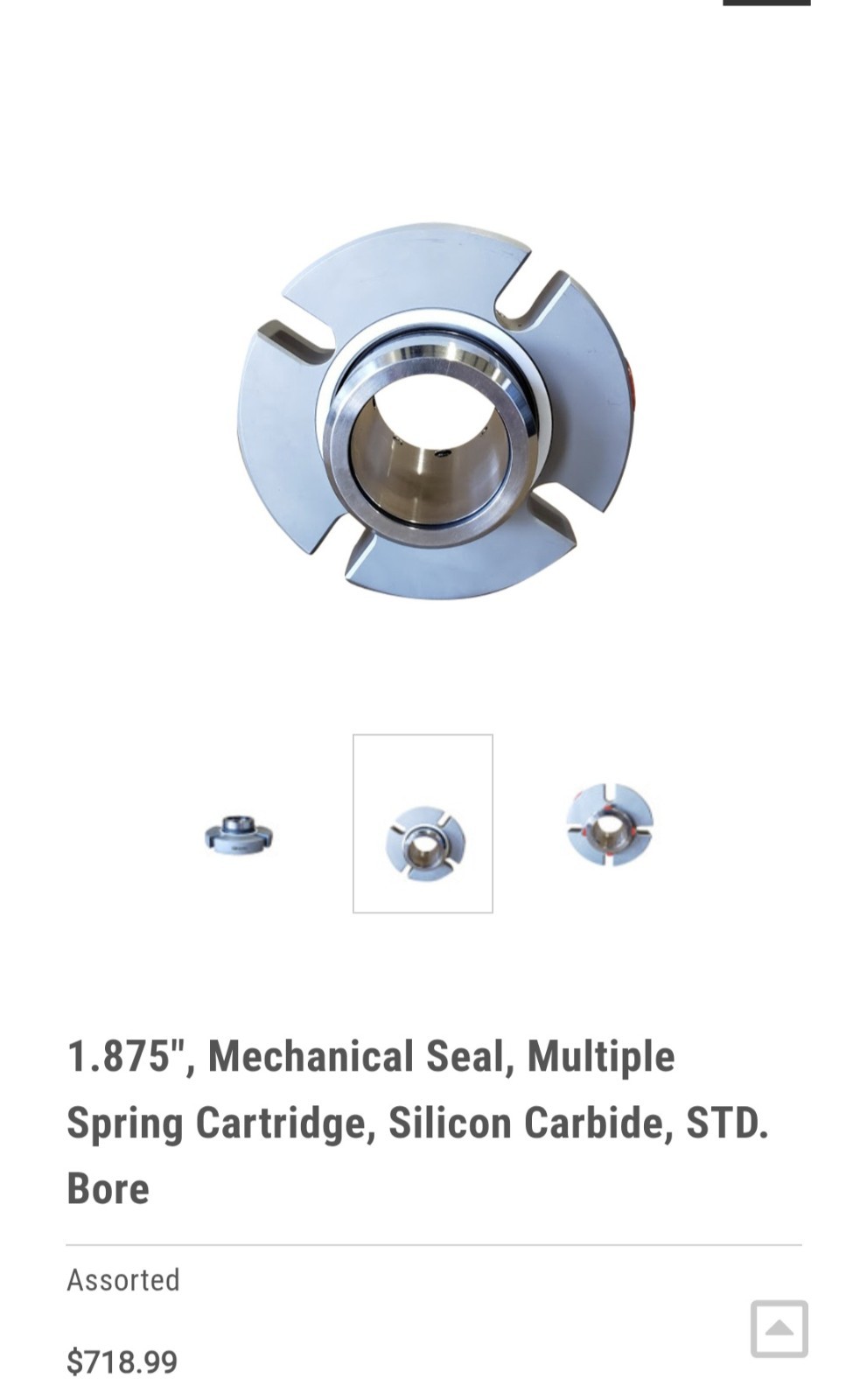 1.875″, Mechanical Seal, Multiple Spring Cartridge, Silicon Carbide, STD. Bore