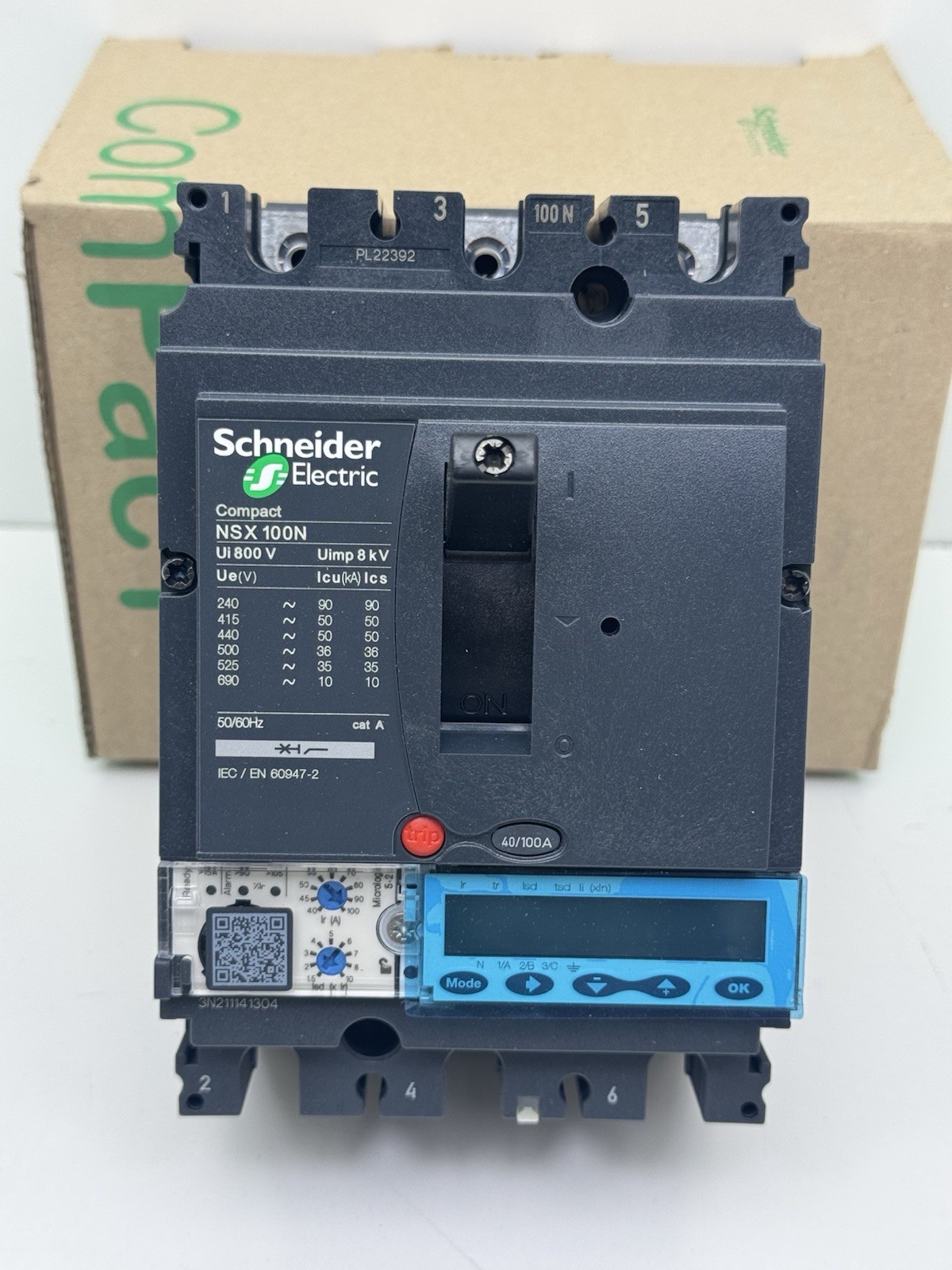 SCHNEIDER ELECTRIC LV429890 COMPACT NSX 3P3D MICROLOGIC 5.2A 100 NSX100N