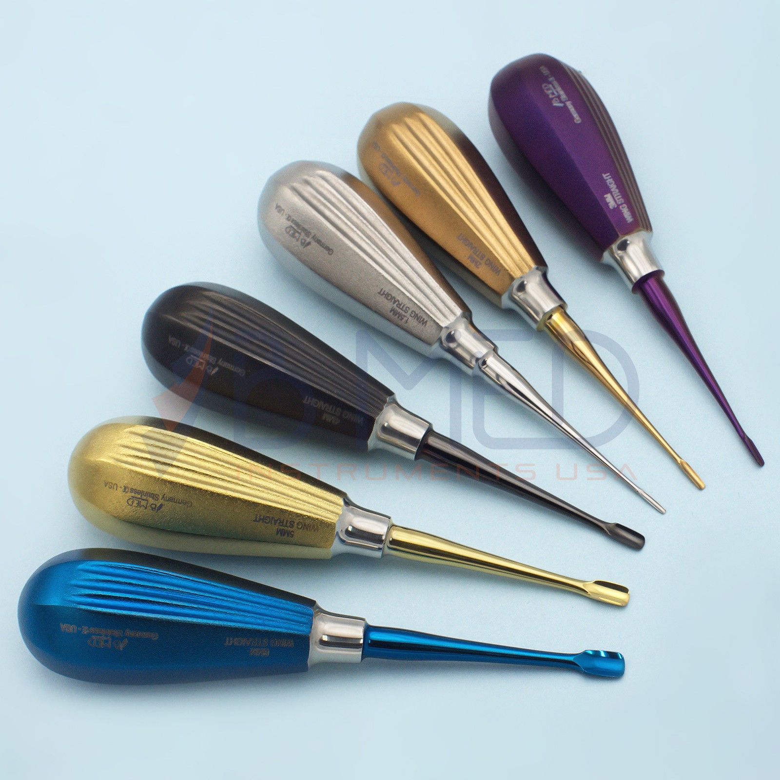Dental Wing Winged Root Elevators Set Titanium Luxating PDL Surgical Veterinary