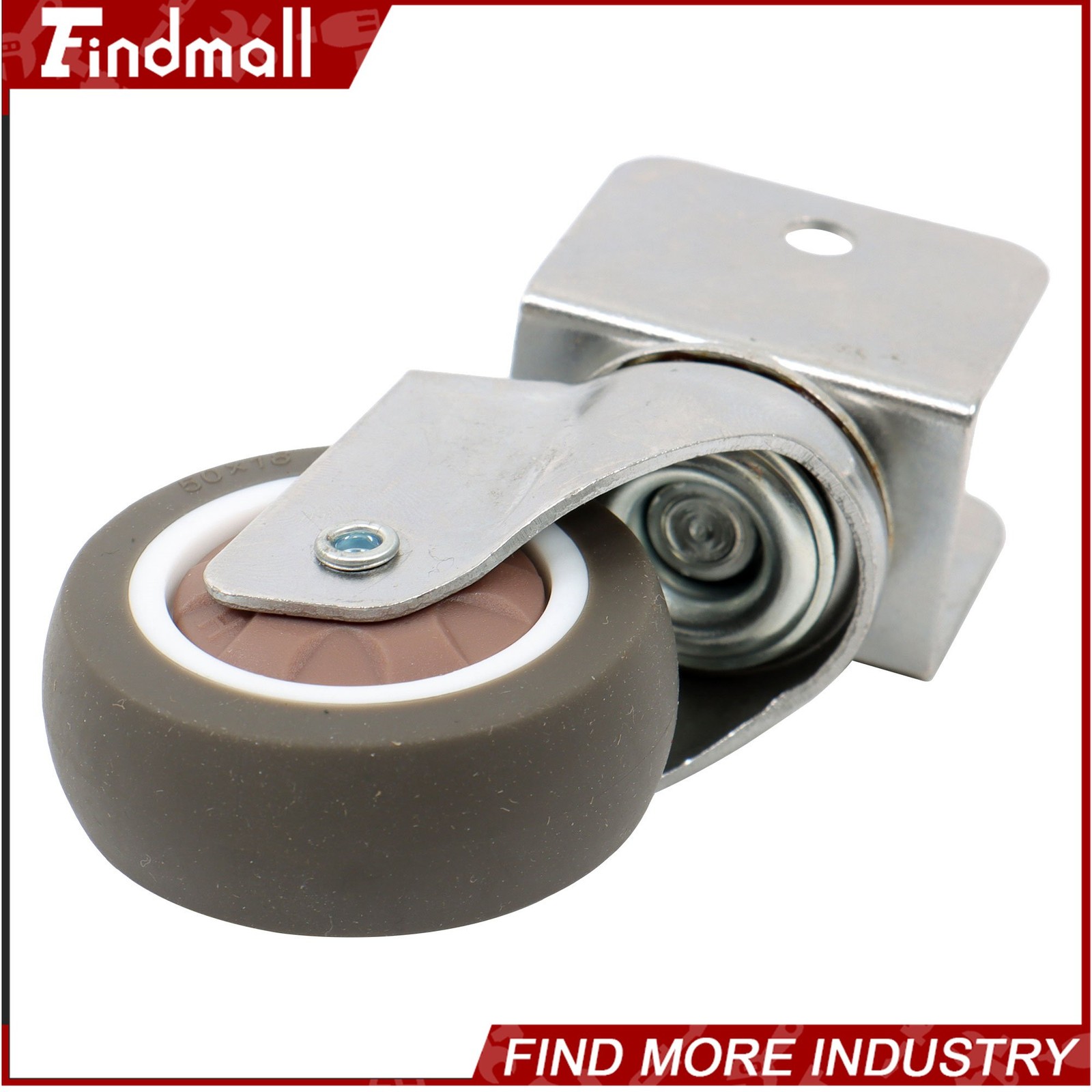 Findmall 4 PCS 2″ U-Bracket Shaped Caster Wheels (2 With Brake & 2 Without)