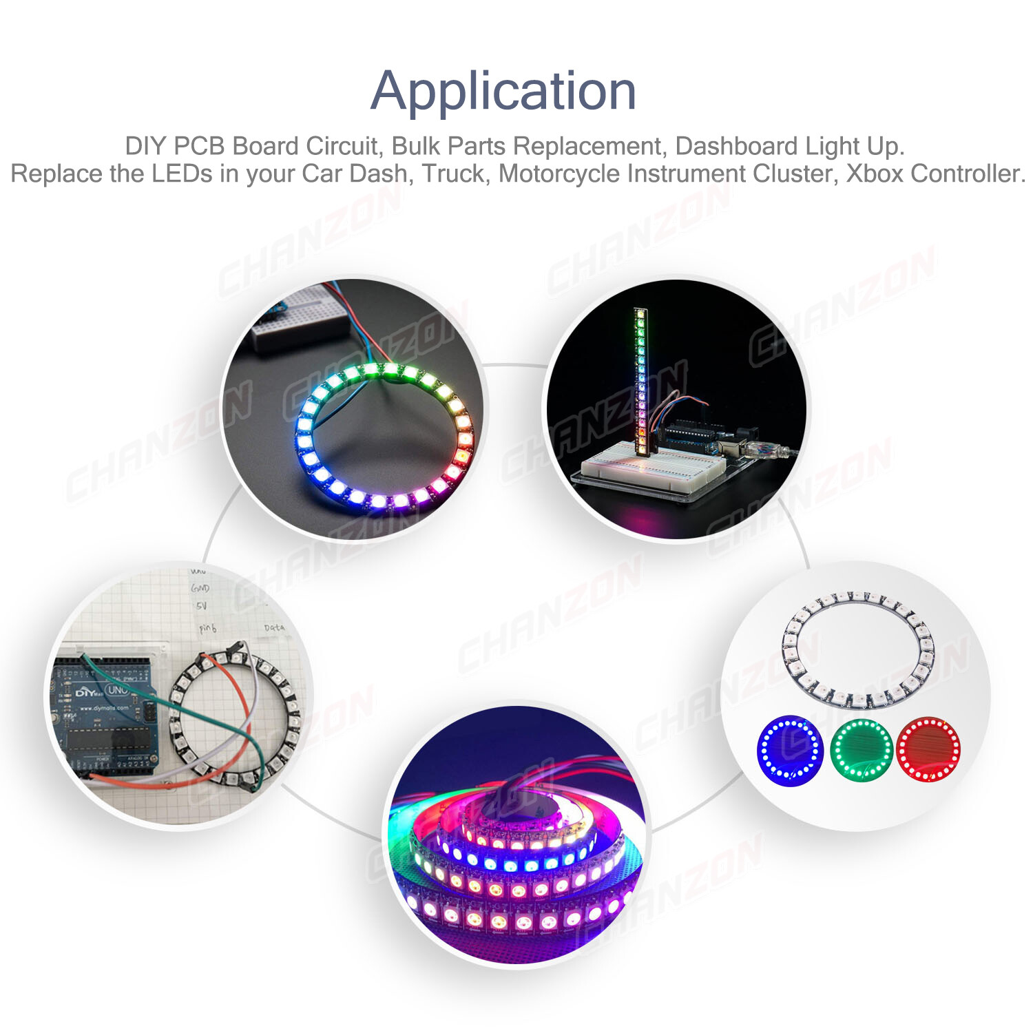 0805 1206 0603 3535 3528 2835 5630 5730 LED SMD Diode White Red Green RGB UV 3V