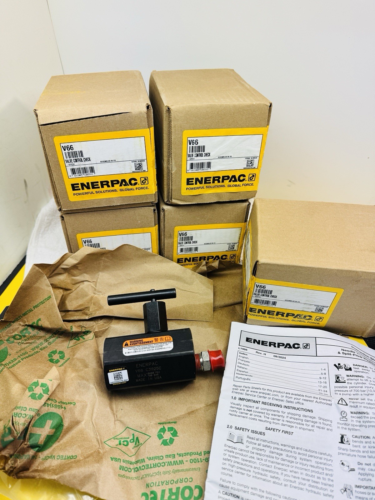 ENERPAC V66 LOAD HOLDING MANUAL CHECK VALVE USA MADE UPC 662005108312 10000 PSI