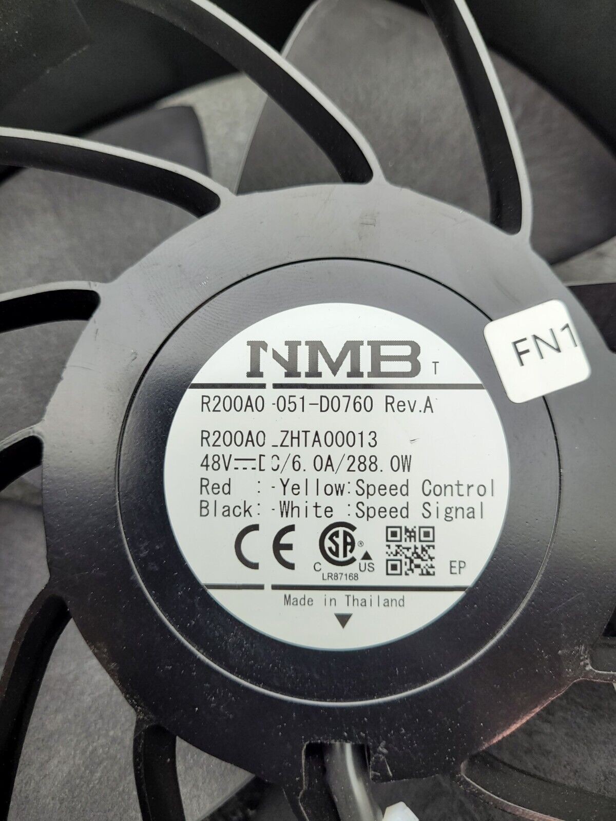 NMB MineBea R200A0-051-D0760 8″ 48VDC 6.0A 288.0W PWM Speed Control Fan Tested