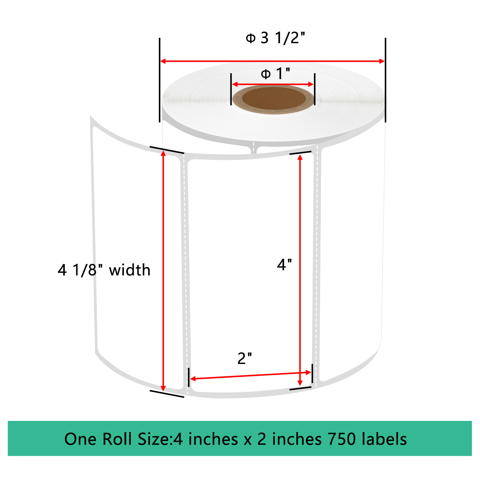 4X2 Direct Thermal 750 Labels Per Roll 4″X2″ For Zebra LP ZP GX LP2844 GC420T