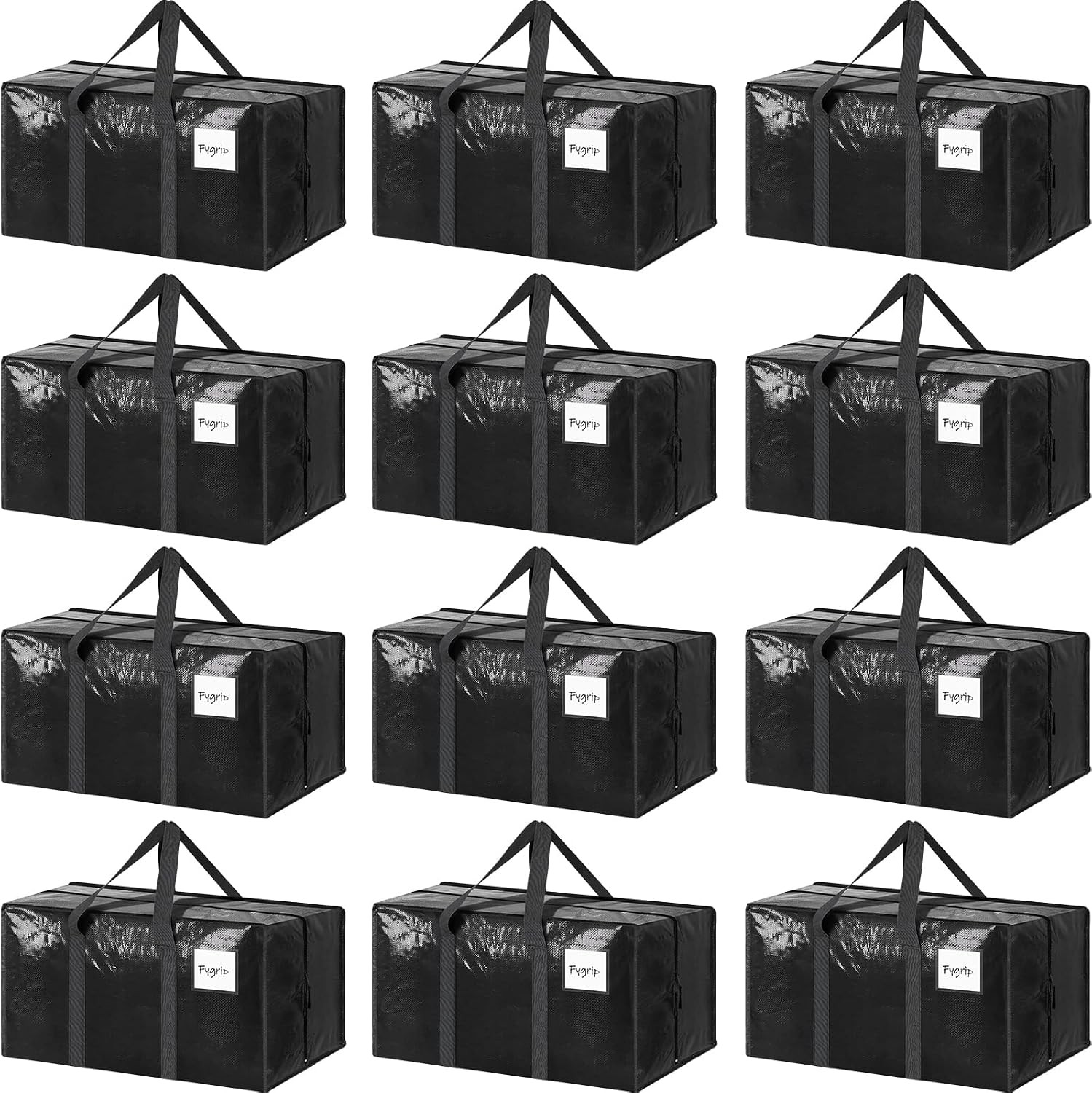 6 Pack Extra Heavy Duty Large Moving Bags with Strong Zipper, Dark Blue |…