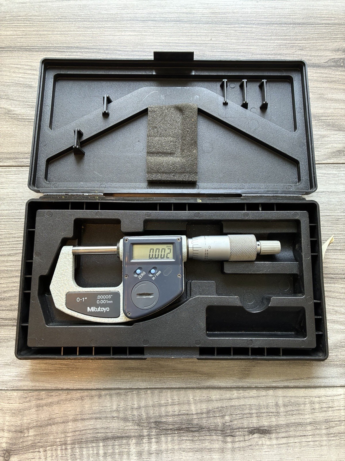 MITUTOYO 0-1” Digimatic Outside Micrometer, 0.00005”, Model #293-815