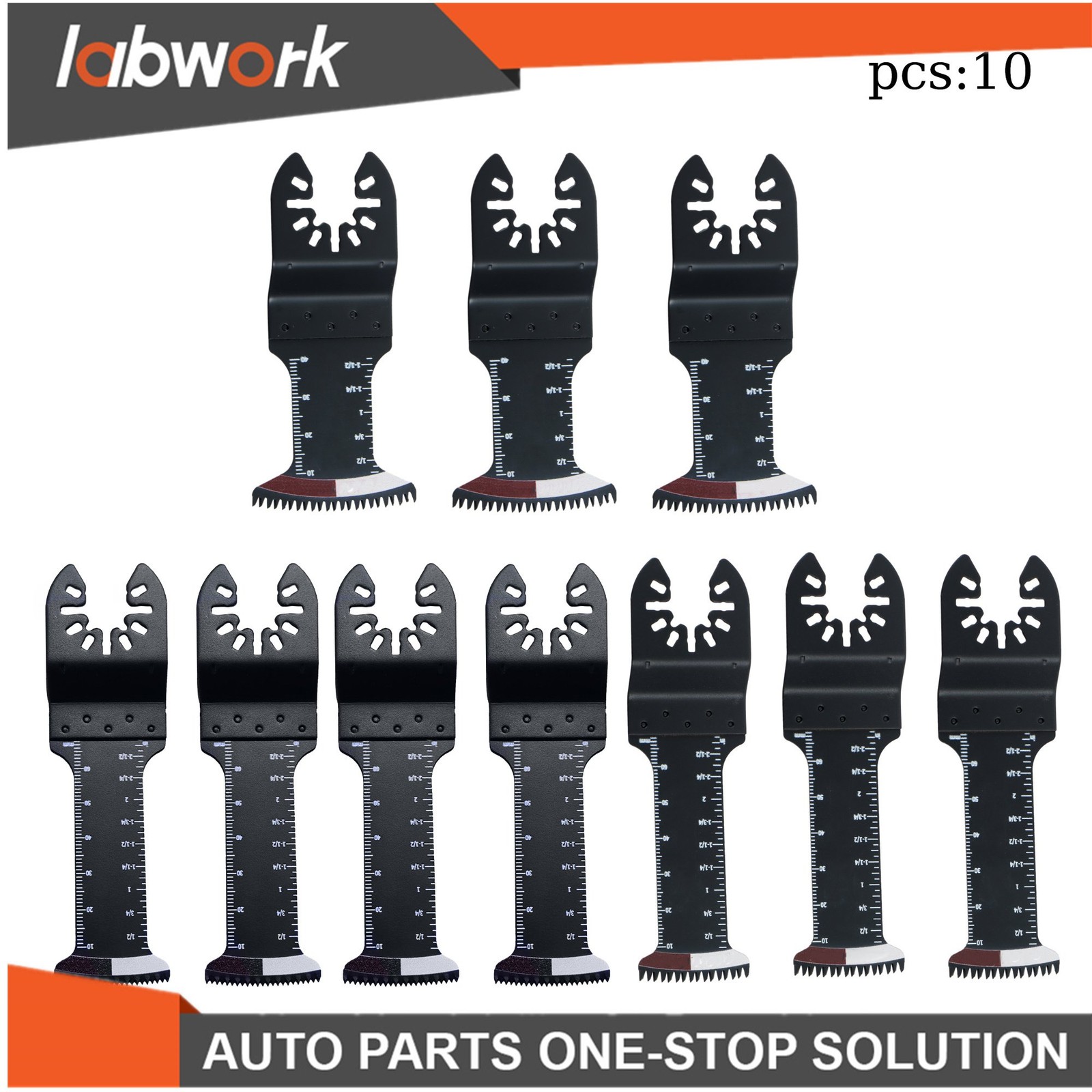 Labwork 10 Pcs Extended Japanese Tooth Oscillating Blades Multi Tool Blades Kit