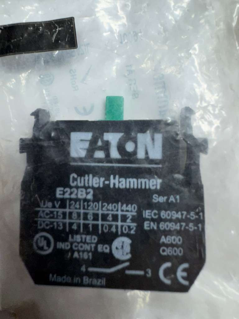 Eaton Cutler-Hammer E22B2 N/O Contact Block Series A1 **Free Shipping**