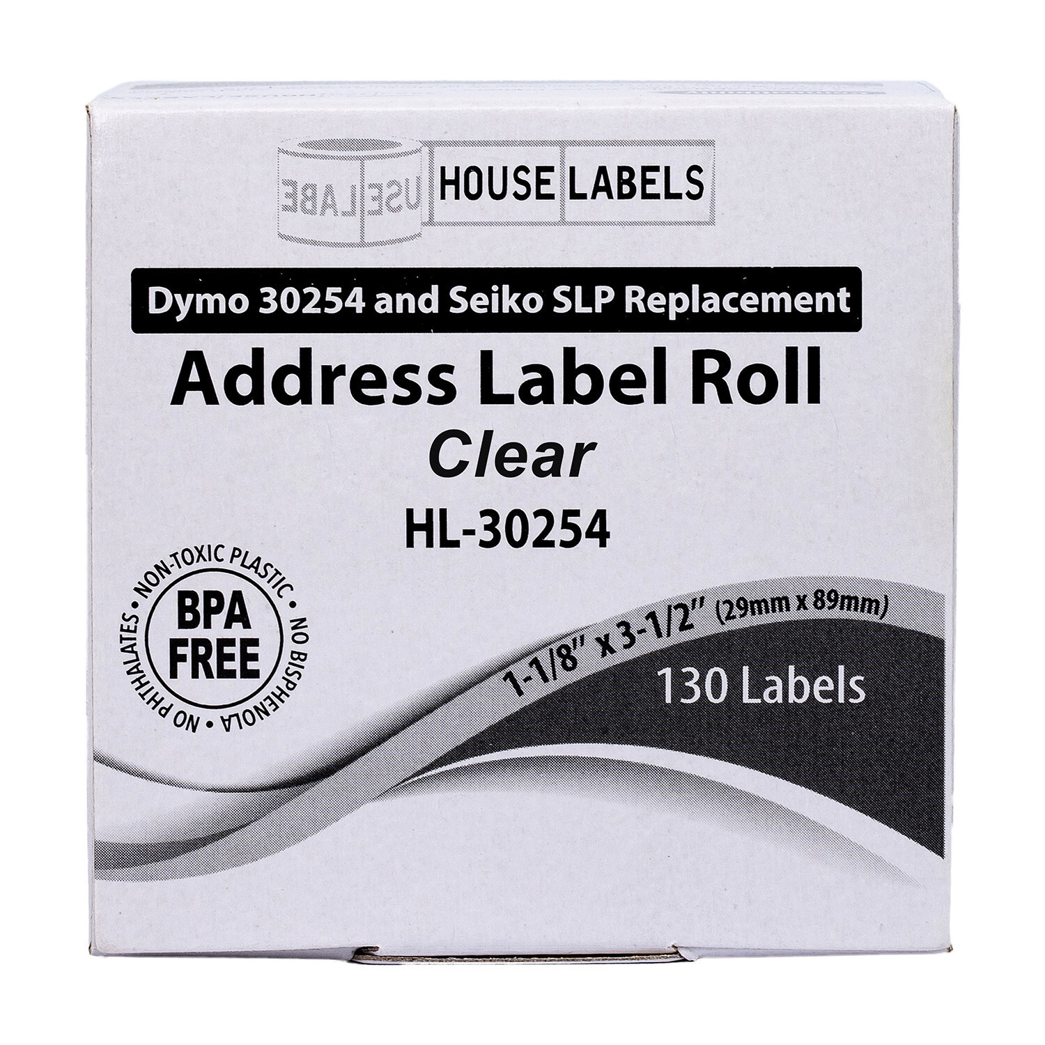 DYMO 30254 Clear Address Labels (1-1/8″ x 3-1/2″) – (2) Rolls of 130
