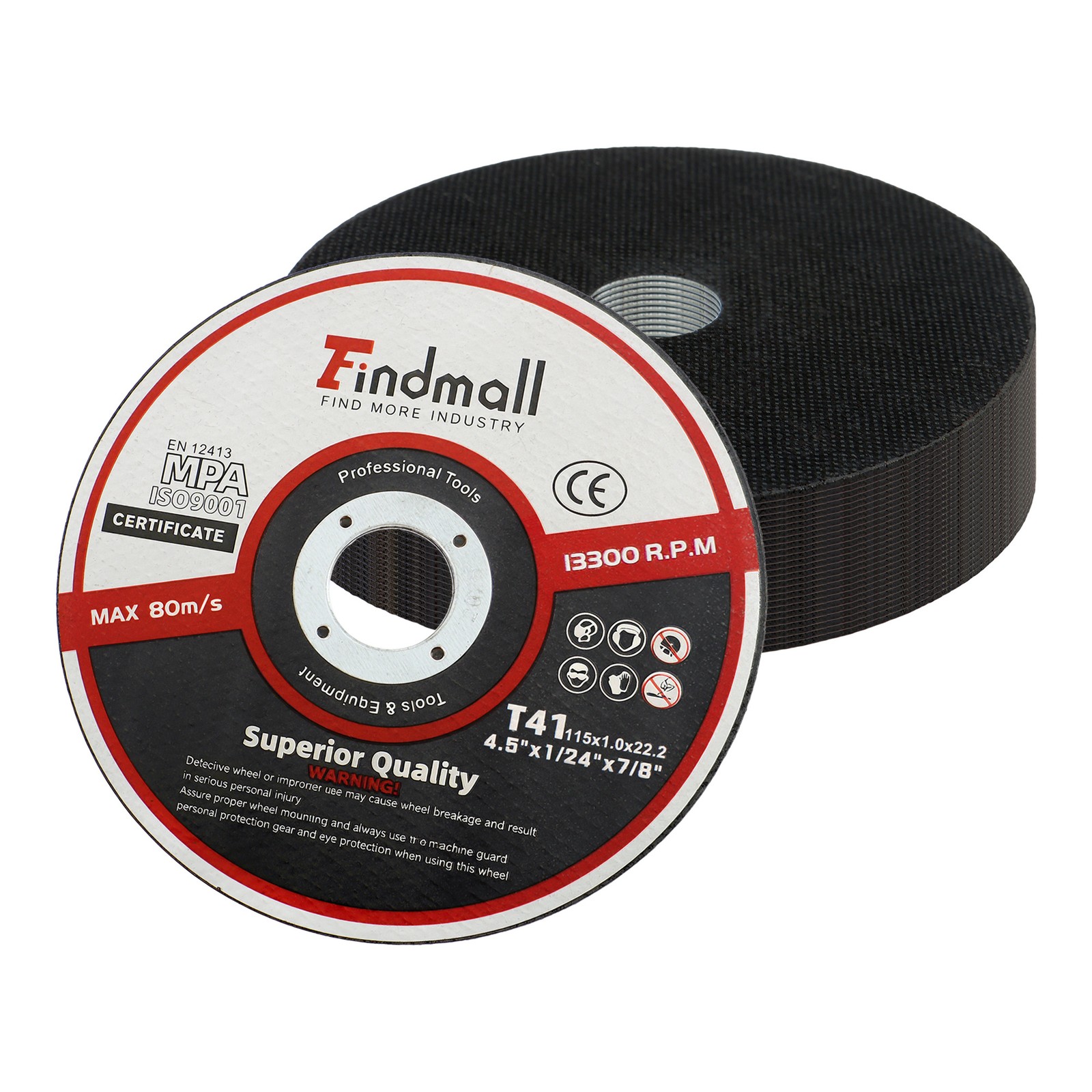 50 Pack Cut Off Wheels 4-1/2 inch Thin Metal & Stainless Steel Cutting Wheel