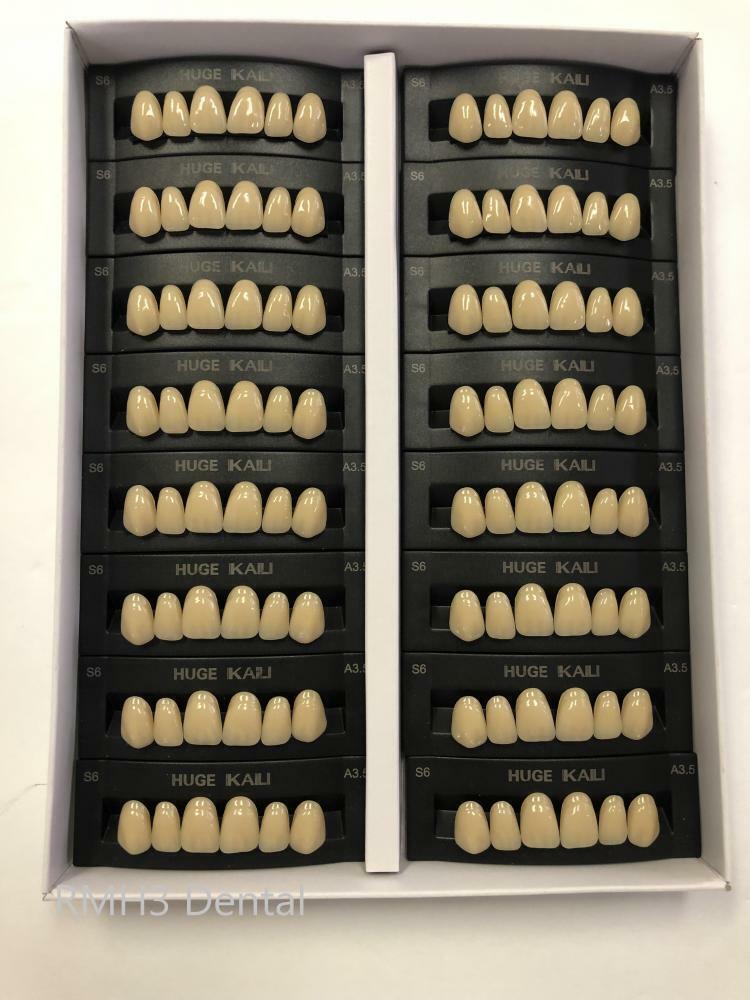 HUGE KAILI Synthetic Polymer False Teeth Upper Anterior S8 Full Box 16sets/6pcs
