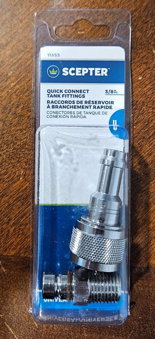 Scepter 11553 Universal Quick Connect 1/4″ NPT Male x 3/8″ Barb Female Fuel Tank