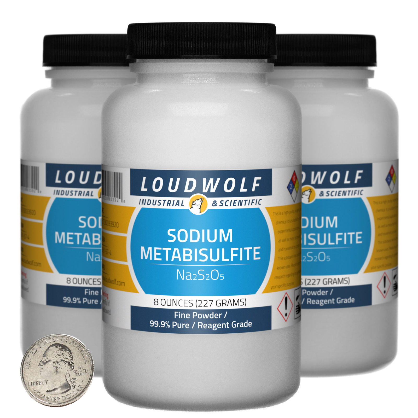 Sodium Metabisulfite / 1.5 Lbs / 3 Bottles / 99.9% Reagent Grade / Fine Powder