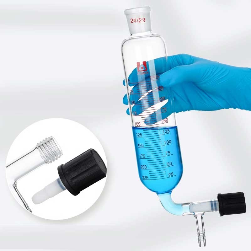 100ml-500ml Distillation Bottle with Vacuum Piston Double-Layer Lab Glass