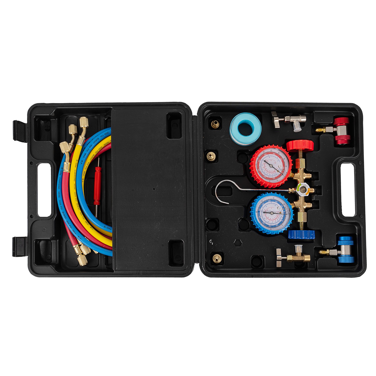 3,5CFM 1/4HP Air Vacuum Pump HVAC &R134A R410a R22 Kit AC A/C Manifold Gauge Set