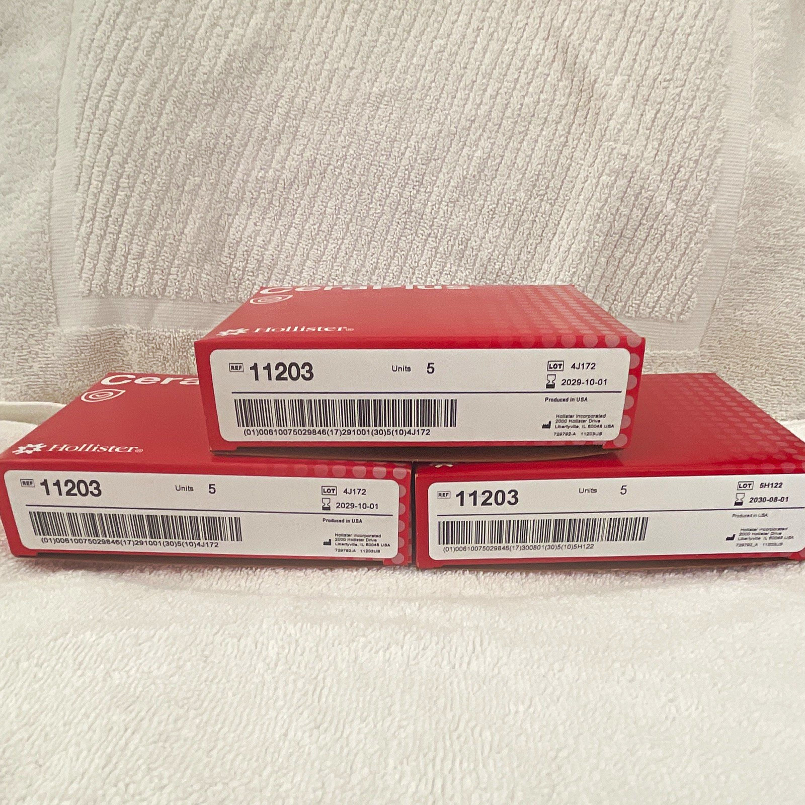 3 Box Bundle Hollister CeraPlus New Image 11203 2-Piece Ostomy Barrier