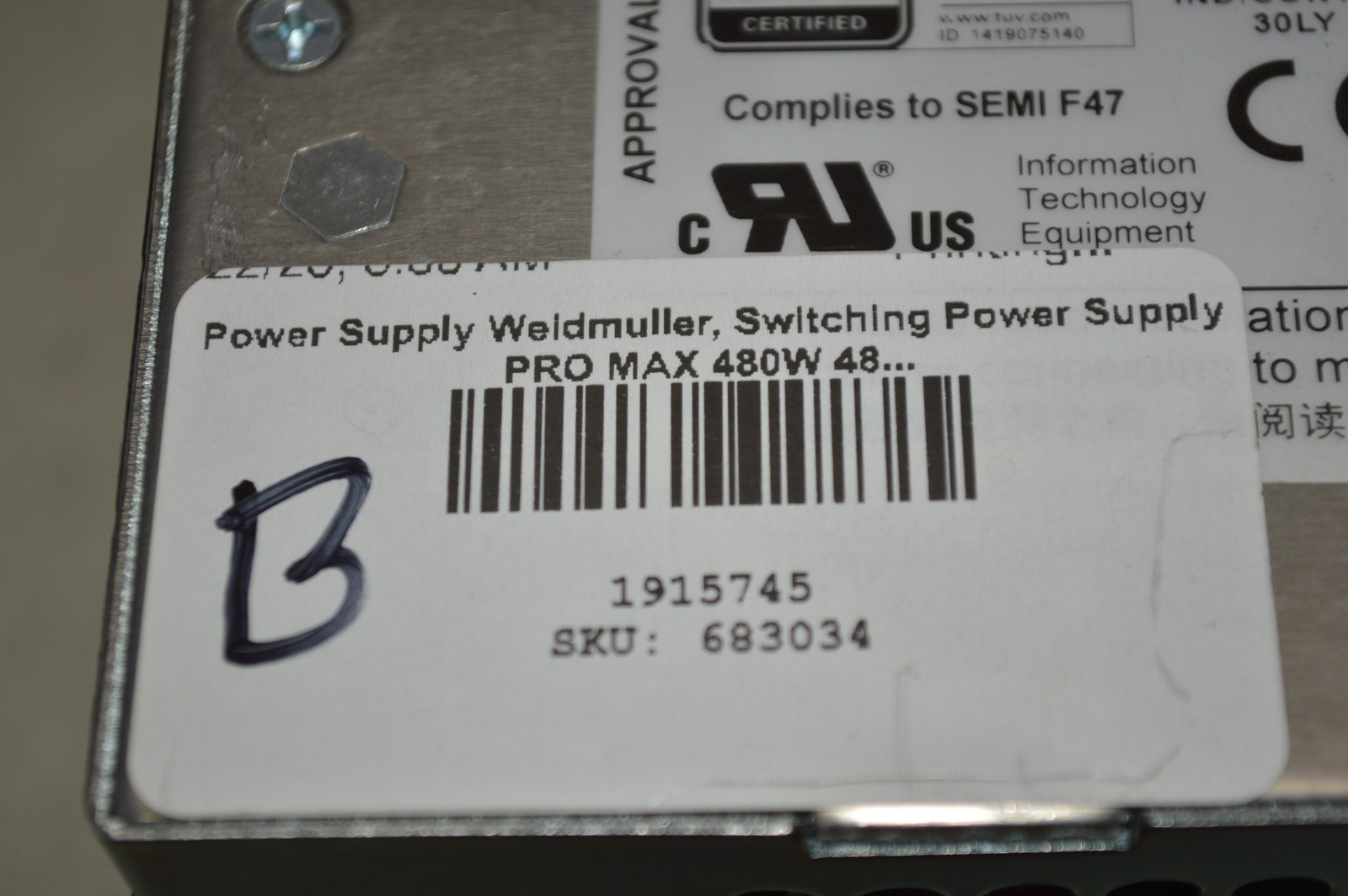 Weidmuller Switching Power Supply PRO MAX 480W 48V 10A