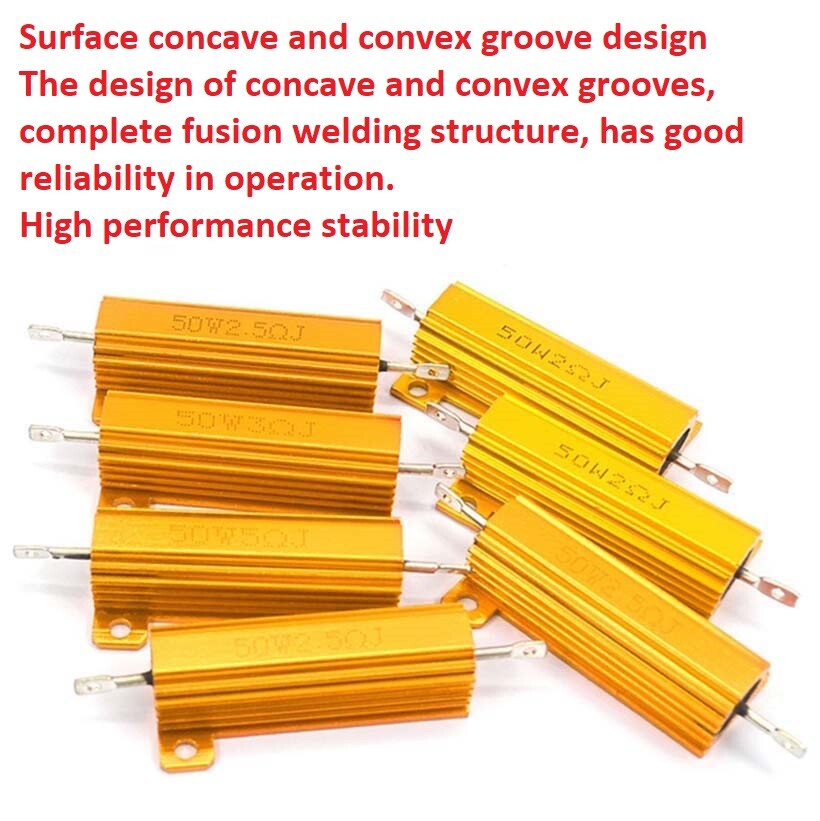 50W RX24 Aluminium Wire wound Power Resistors 5% J 0.01Ω 1Ω 2Ω 3Ω to 300KΩ/Ohm