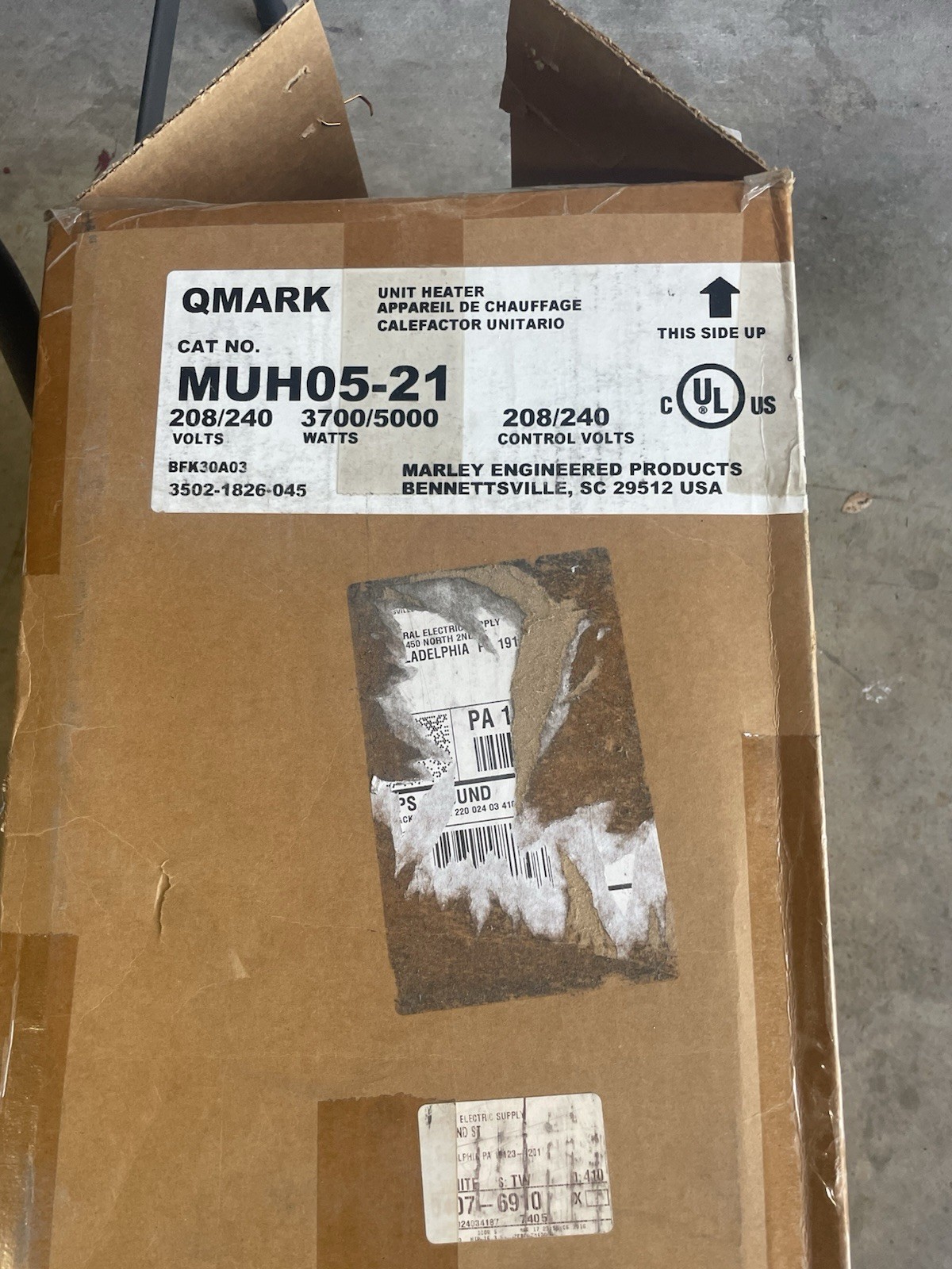 QMark MUH0521 Electric Unit Heater 208/240V 3700/5000W Wall Ceiling Forced Air