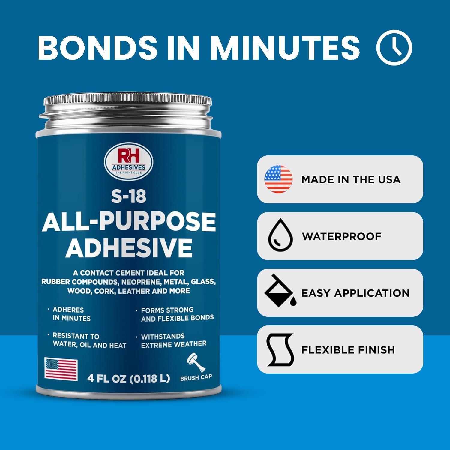 S-18 All-Purpose Adhesive, 4 oz. can – Multi-Purpose, Rubber, Metal, Leather,…
