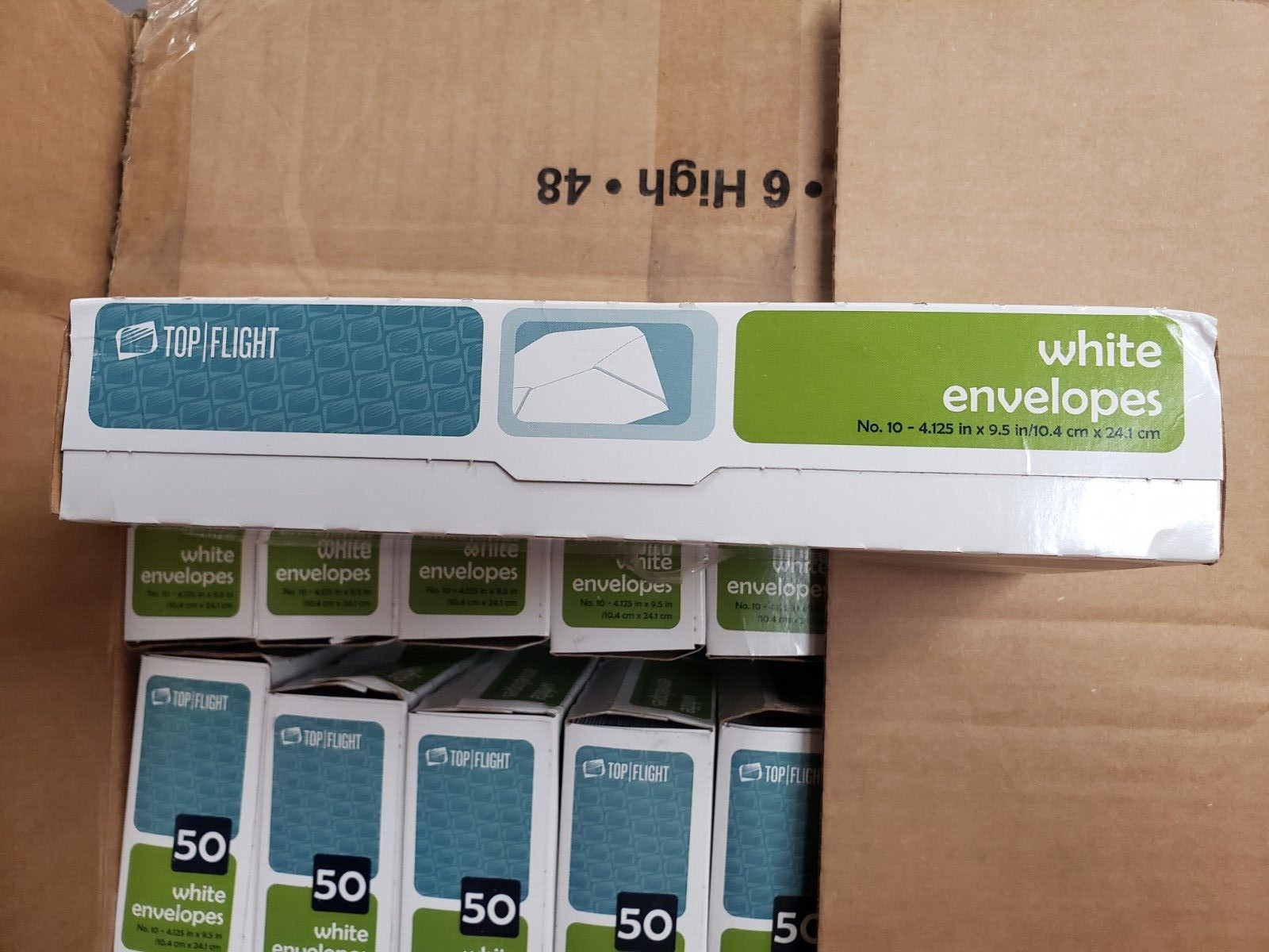 Cs/24 Box of 50 Top Flight No 10 White Envelopes 4.125″ x 9.5″