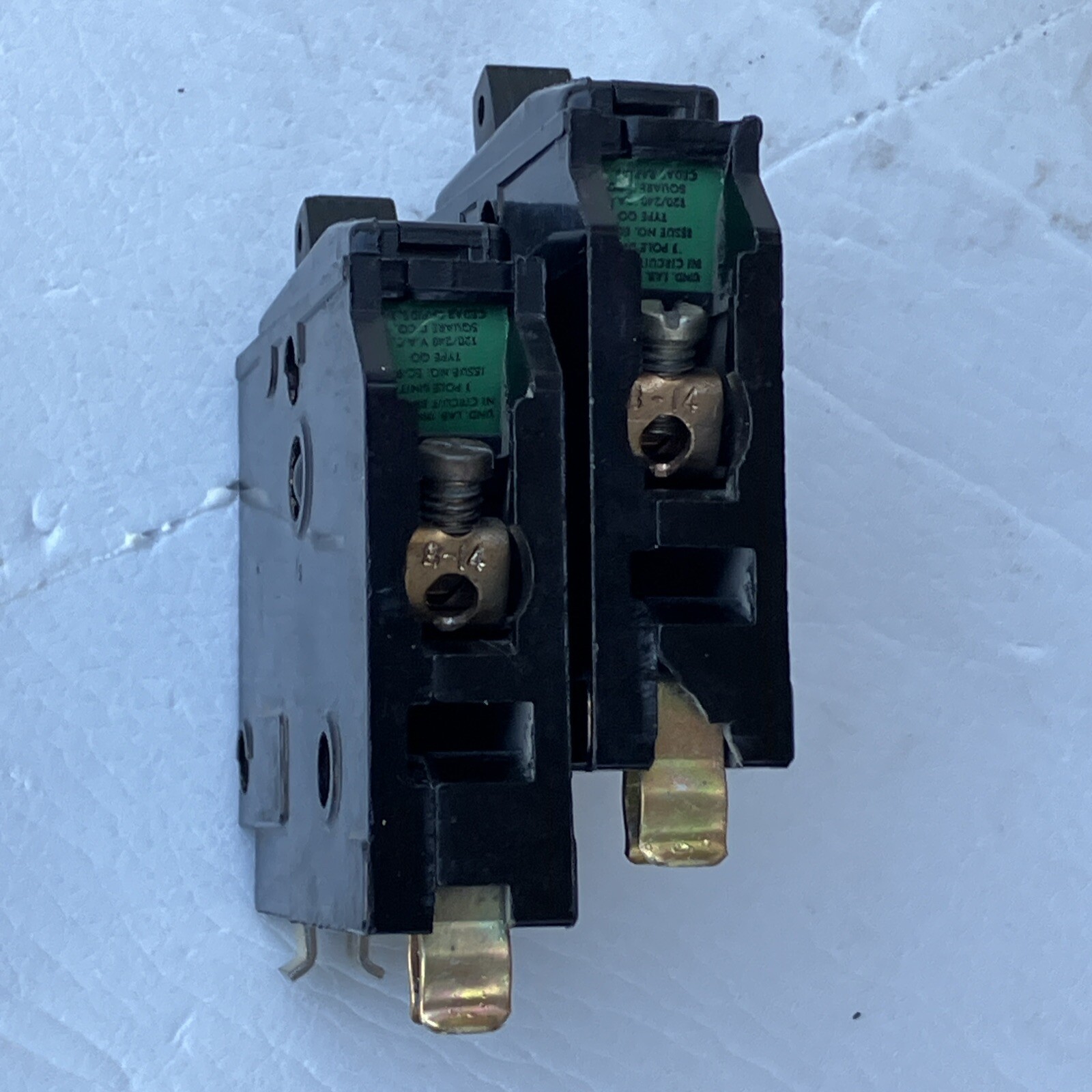 Lot of Two (2x) Square D QO120 20A 1P QO Black Face FREE SHIP!!
