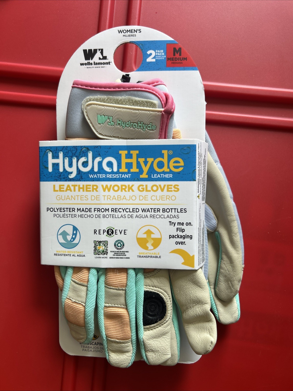 Wells Lamont HydraHyde Women’s Leather Work Goatskin Leather Gloves, 2 Pairs M