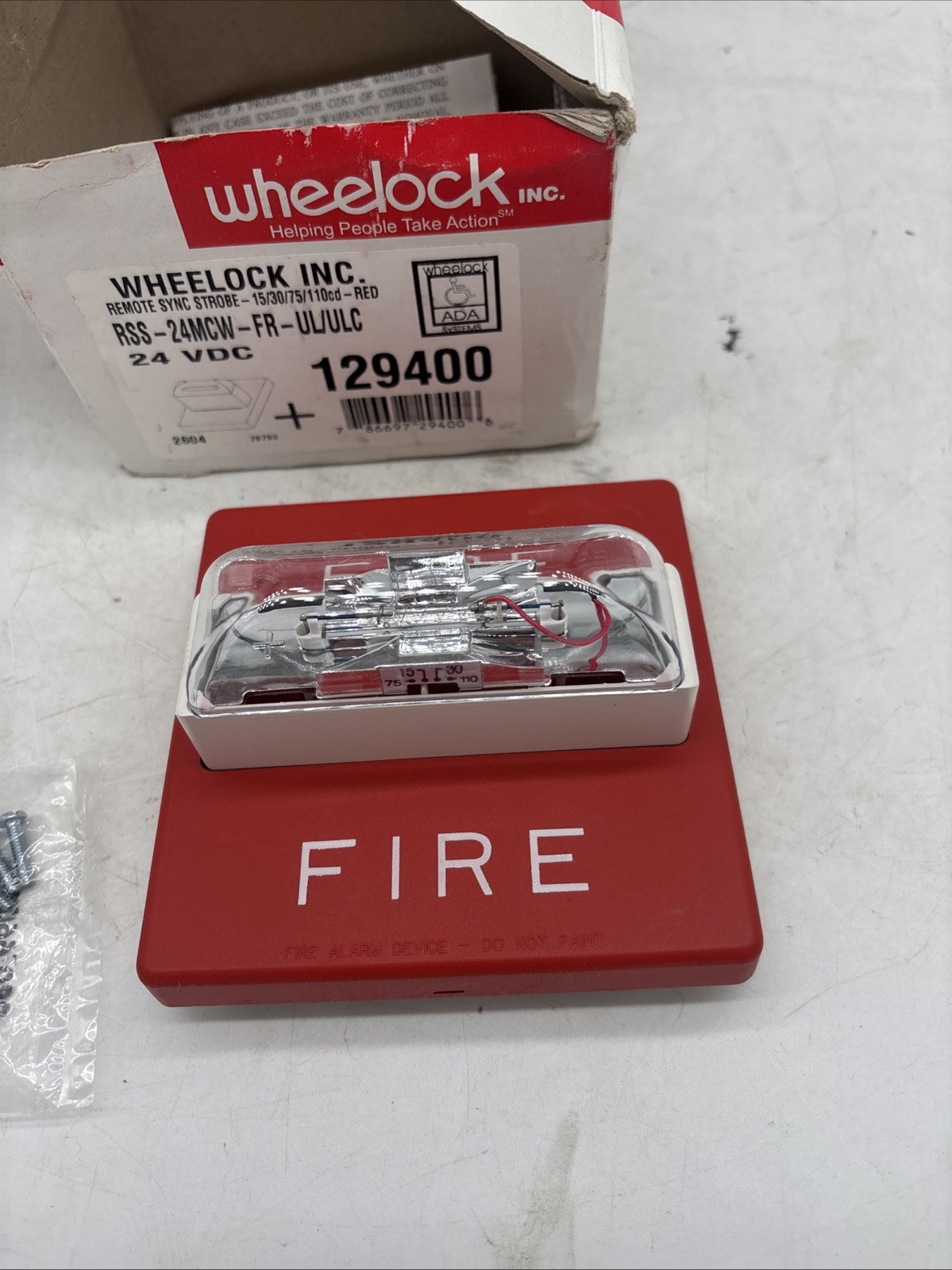 Cooper Wheelock RSS-24MCW-FR Fire Strobe 15/30/75/110 24VDC 129400 Alarm