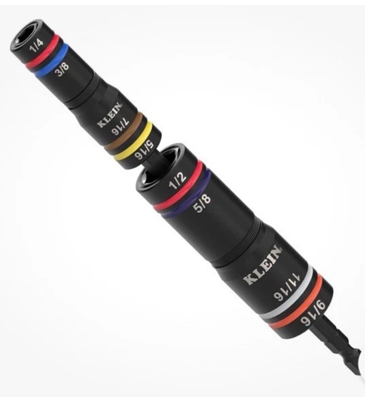 Klein Tools 652QS Quad-8 Deep-Well Heavy-Duty Impact Flip Sockets, SAE 8 Sizes