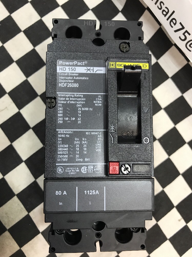 Square D HD 150, CIRCUIT BREAKER 80A, 2P, HDF26080, SHIPSAMEDAY, #106A71