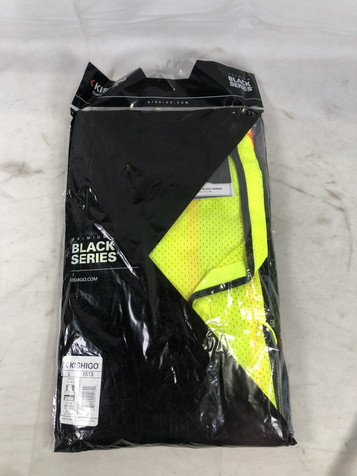 Kishigo Premium Black Series Heavy Duty Unisex Reflective Safety Vest,Lime,large