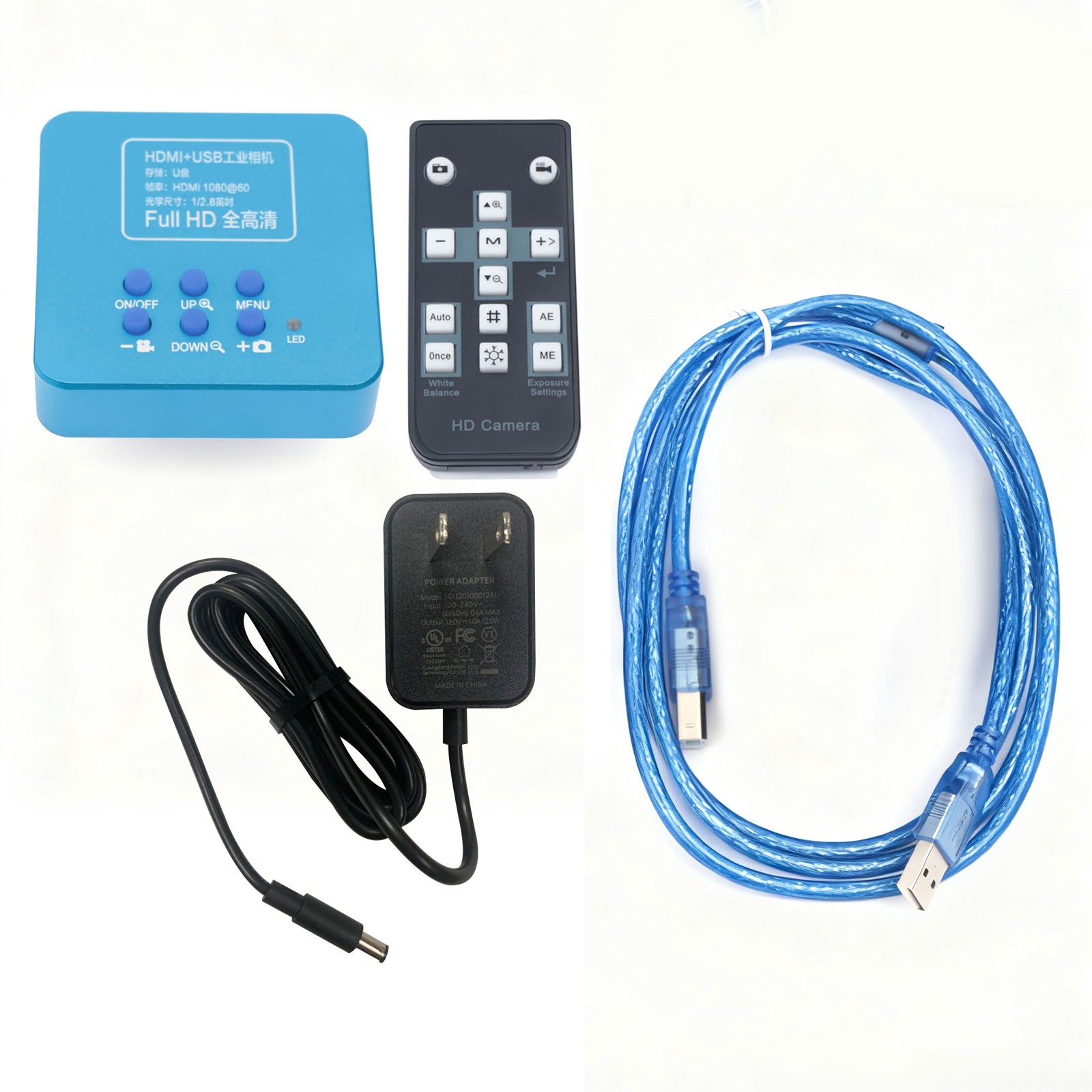HD 1080p HDMI Industrial Digital Video Microscope Camera C Mount USB Blue NEW !