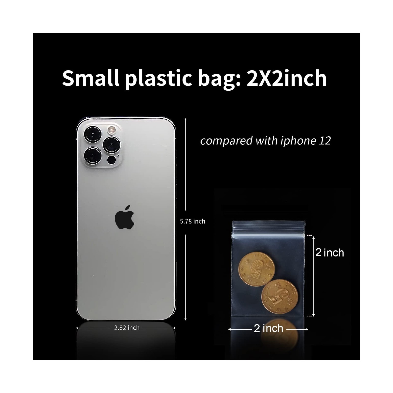 Mini Plastic Bags, 400pcs 2″ x 2″ Transparent Reusable Zipper Storage Bags fo…