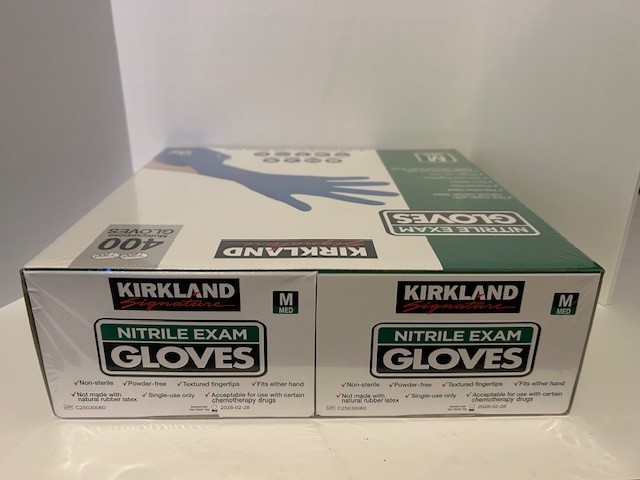 Kirkland Signature Nitrile Exam Gloves – MEDIUM Size (400 Pieces) – SEALED