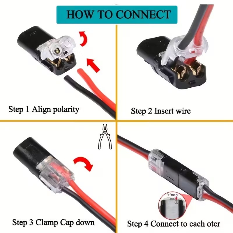 150 PCS Double-Wire Plug-in Cable Snap Connector Terminal Block w Locking Buckle
