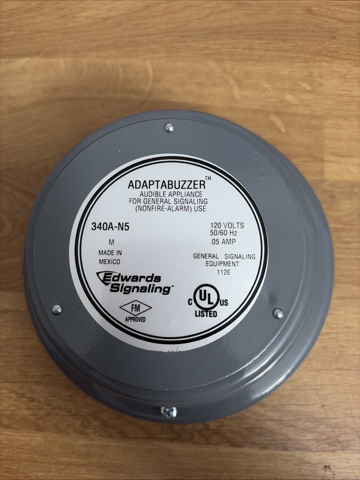 New. Edwards Adaptabuzzer 340A-N5 120v Audible Signal Device Free Ship