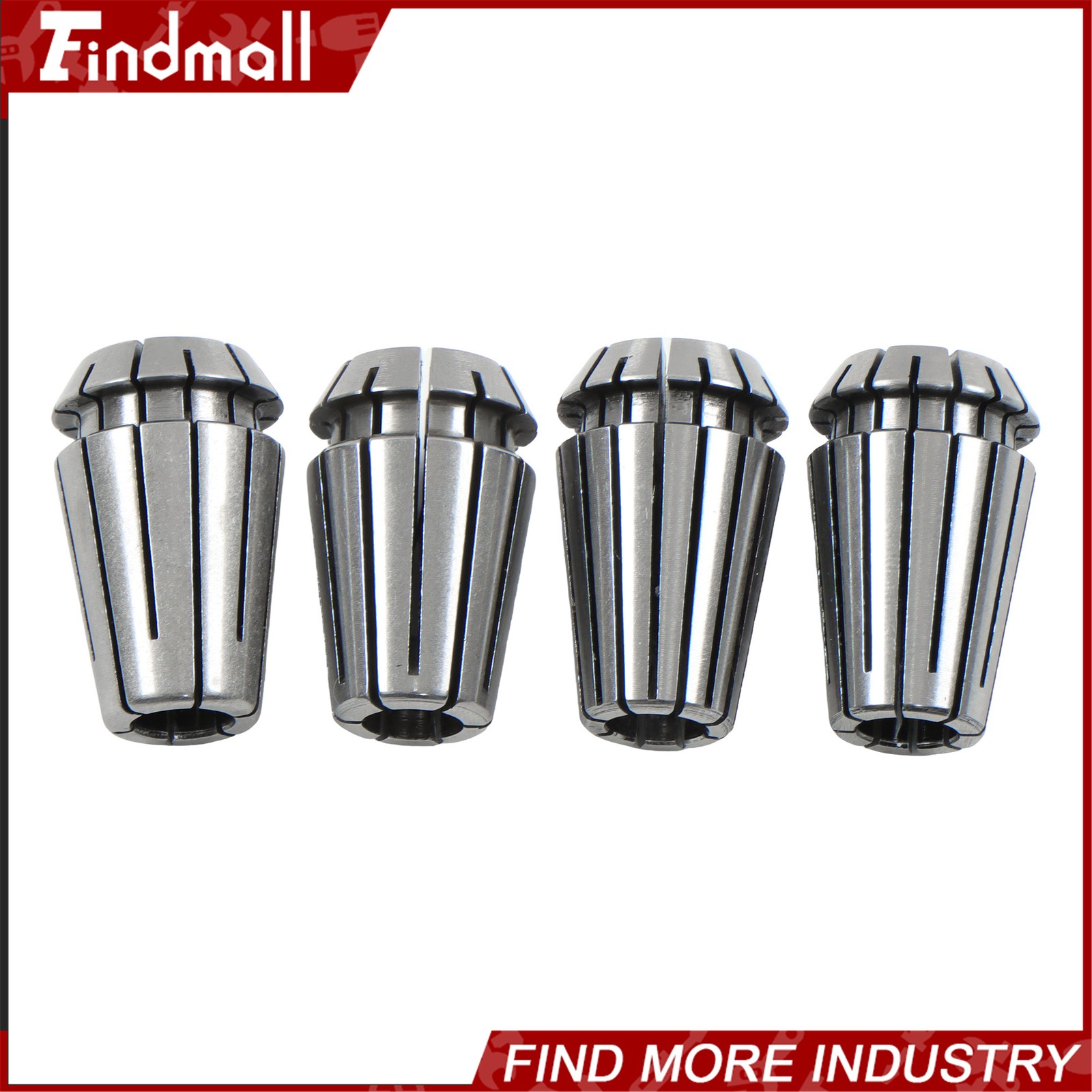 Findmall ER16 Collet Set 10 Pack Precision 3/32 to 3/8 Inch by 32nds 0.0002 TIR
