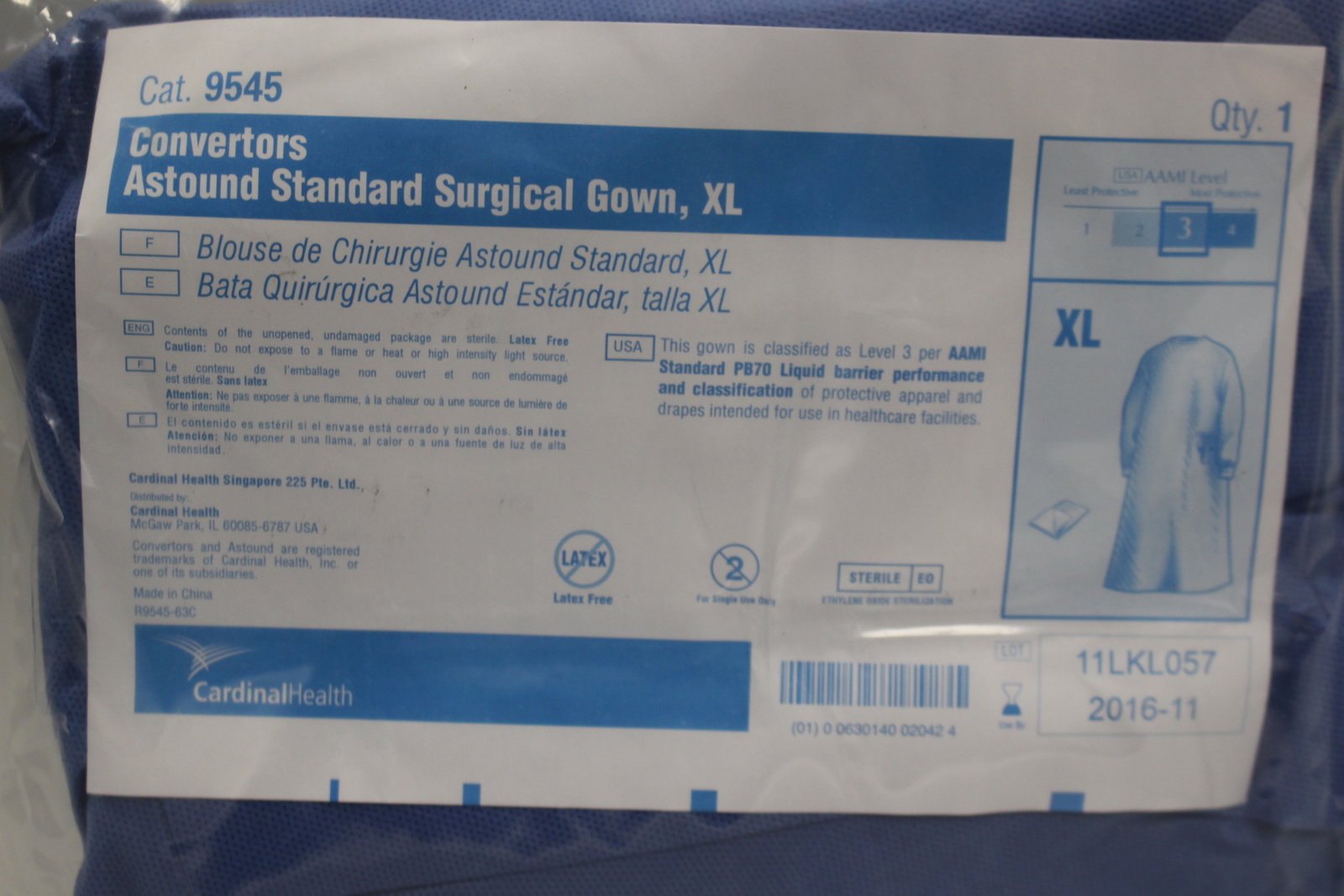 Cardinal Health Convertors Astound Standard Surgical Gown – XL – New Expired